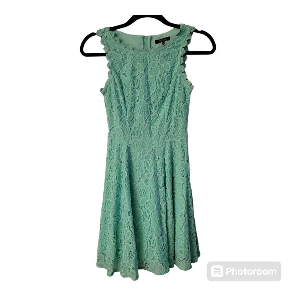 City Studios Seafoam Green Floral Dress
